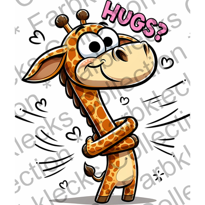 Motivtransfer 5490 Lustige Giraffe Hugs