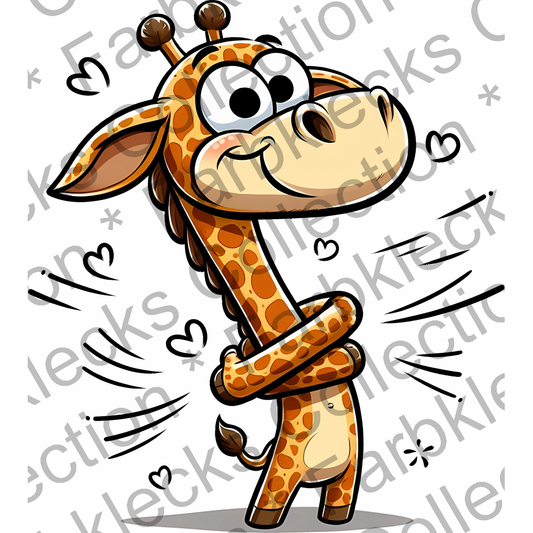 Motivtransfer 5491 Lustige Giraffe umarmt sich