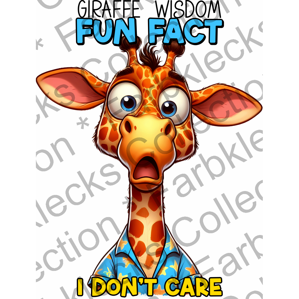 Motivtransfer 5492 Lustige Giraffe Wisdom Fun Fact