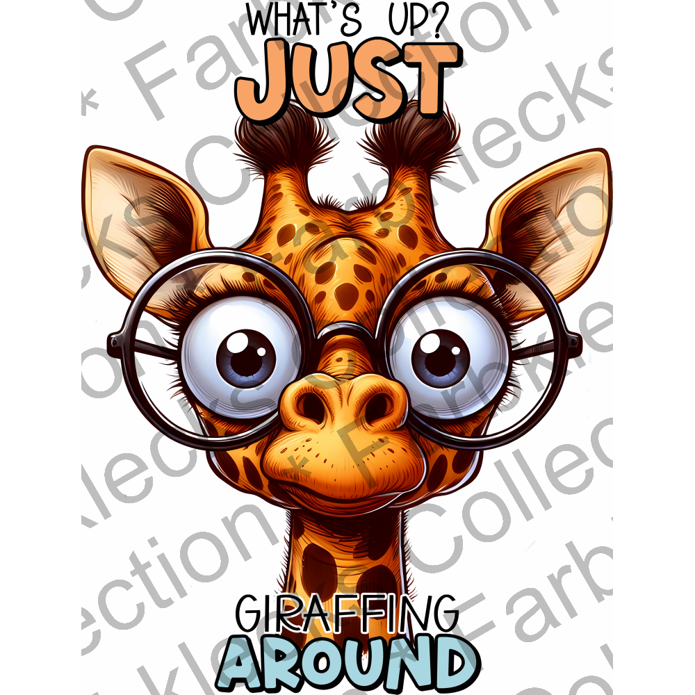 Motivtransfer 5496 Lustige Giraffe whats up just