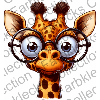 Motivtransfer 5497 Lustige Giraffe mit großer Brille