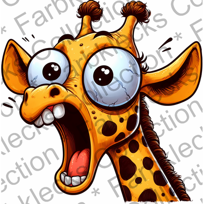 Motivtransfer 5503 Lustige Giraffe mit großen Augen