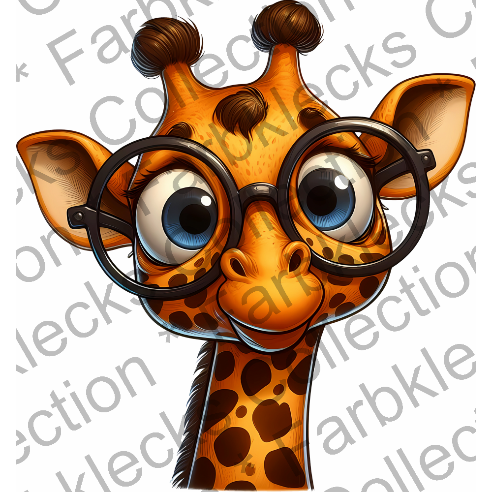 Motivtransfer 5507 Lustige Giraffe mit Brille