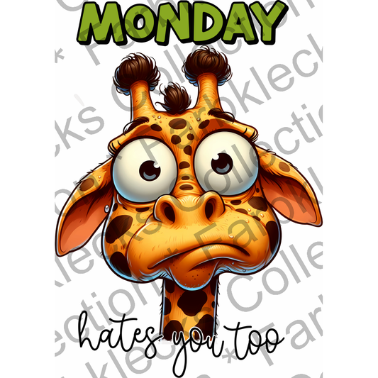 Motivtransfer 5512 Lustige Giraffe Monday