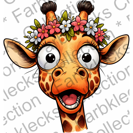 Motivtransfer 5515 Lustige Giraffe lacht