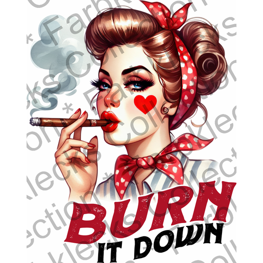 Motivtransfer 5553 Pinup Burn it down