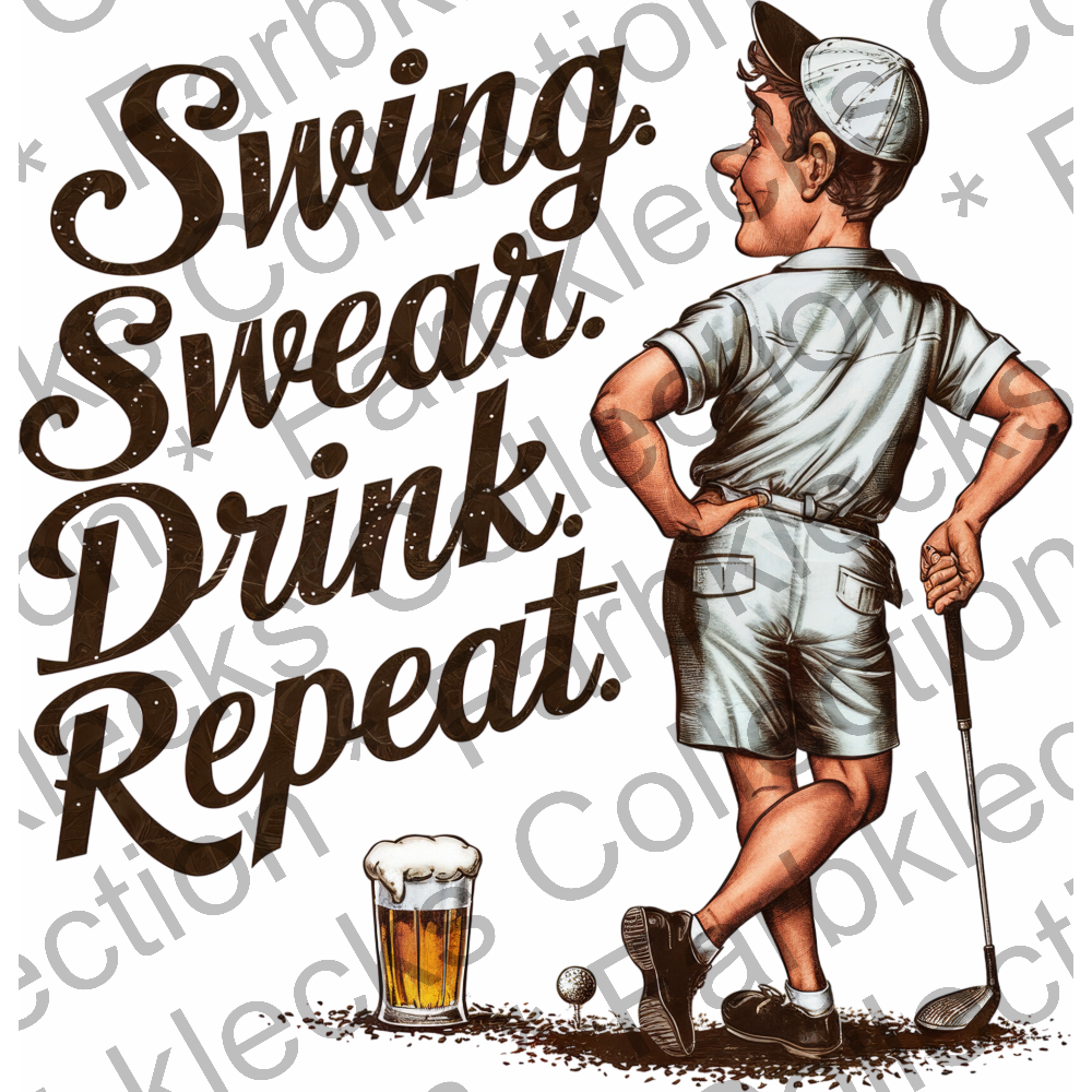 Motivtransfer 5582 Golf Swing swear drink repeat