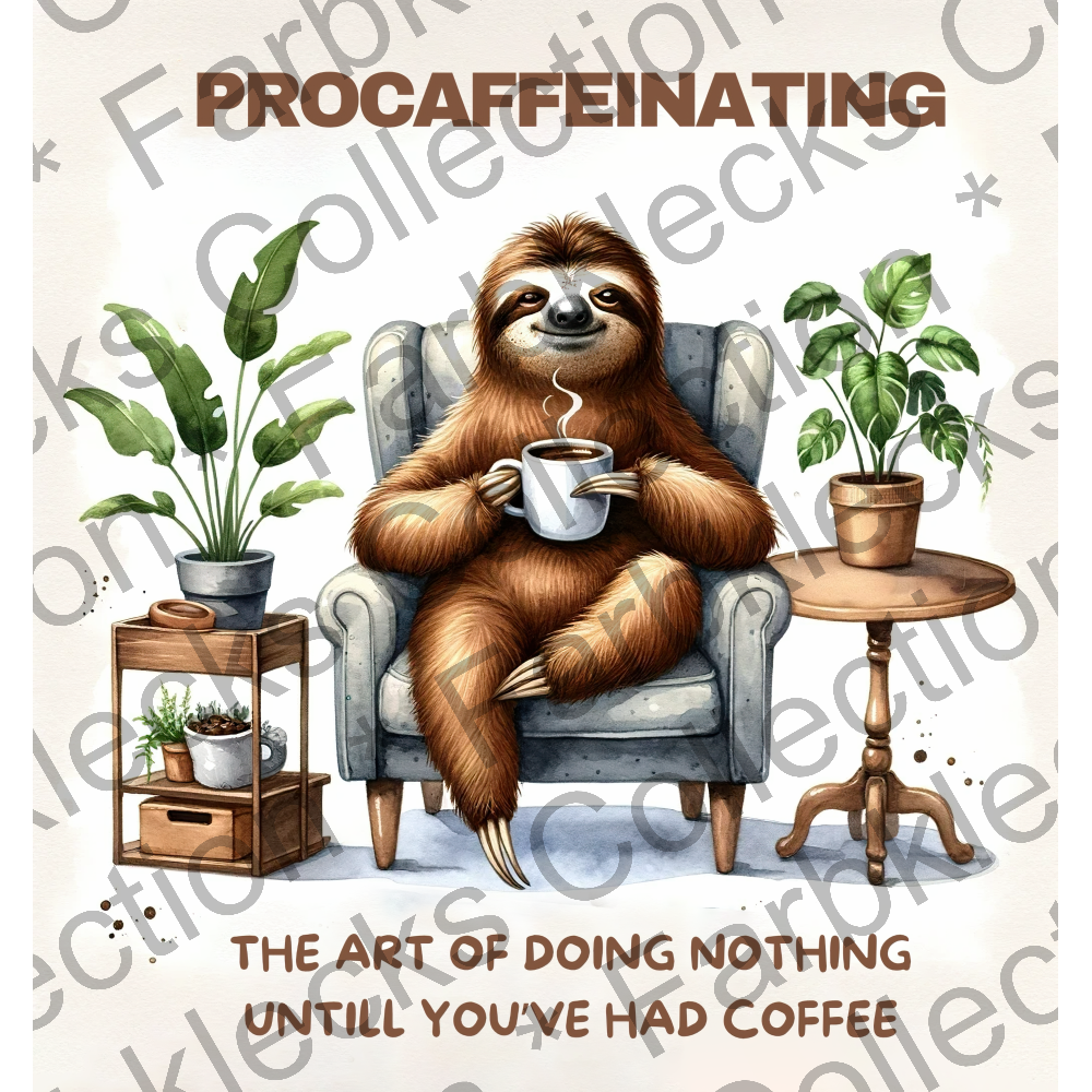 Motivtransfer 5594 Faultier Procaffeinating