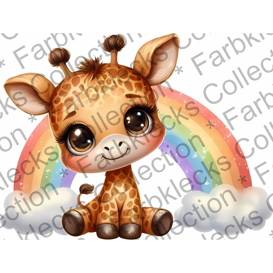 Motivtransfer 5654 Giraffe am Regenbogen