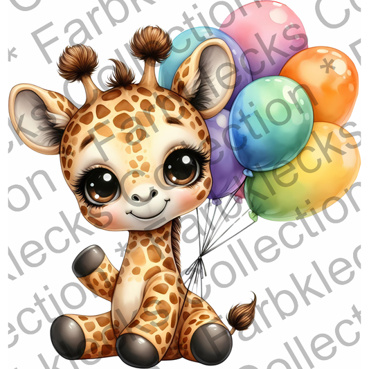 Motivtransfer 5656 Giraffe mit Luftballons