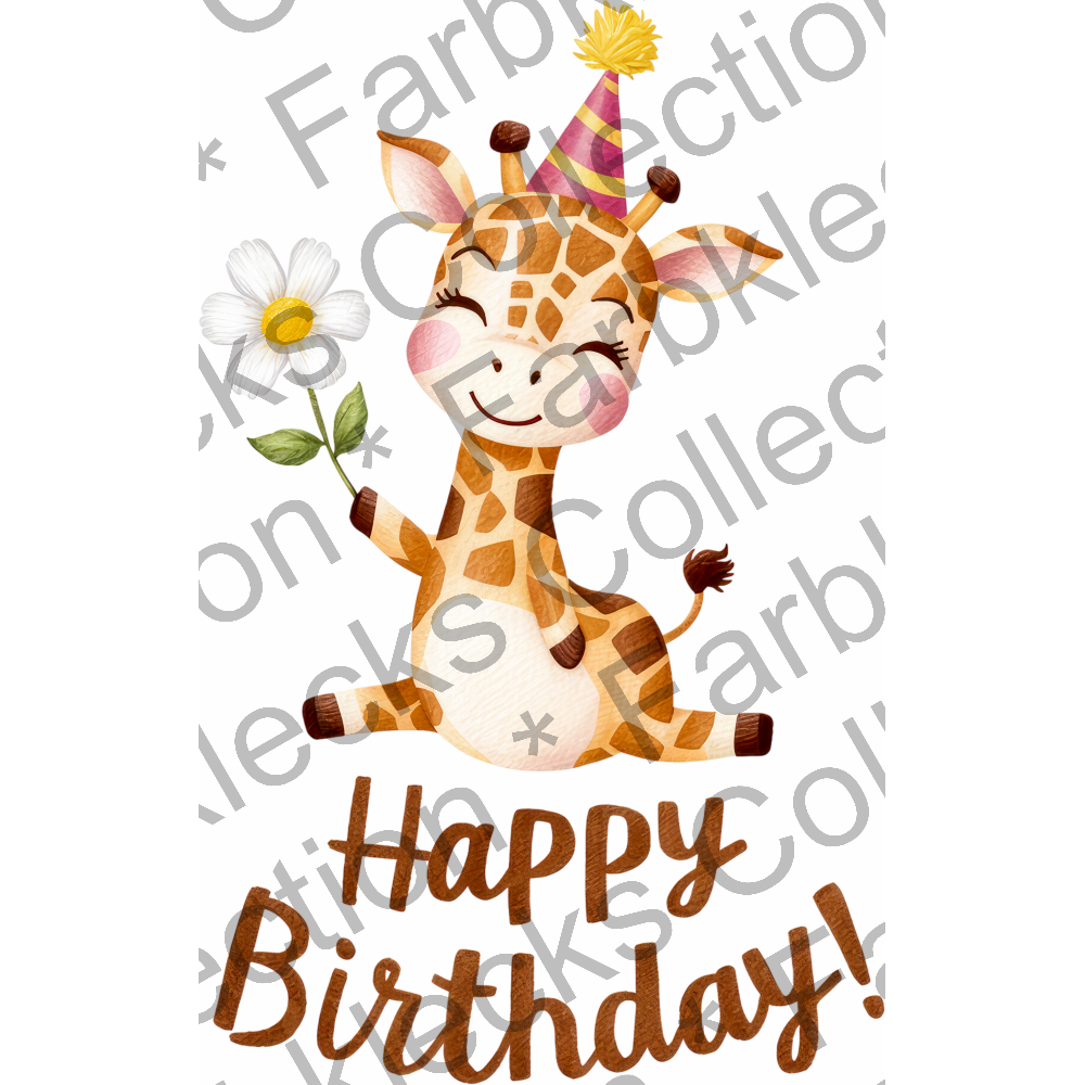 Motivtransfer 5671 Happy Birthday Giraffe