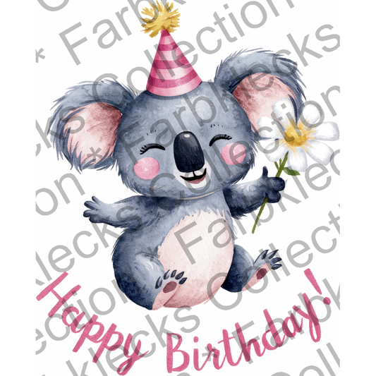 Motivtransfer 5672 Happy Birthday Koala