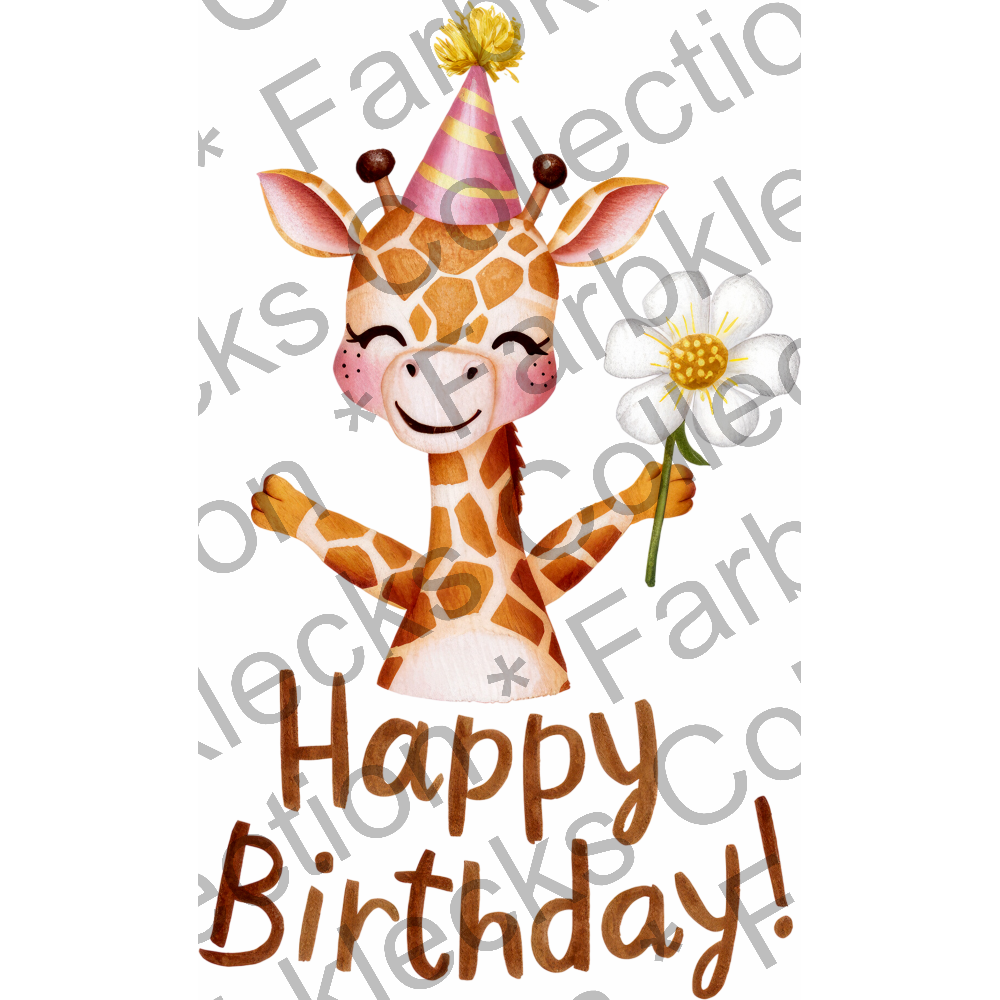 Motivtransfer 5673 Happy Birthday Giraffe