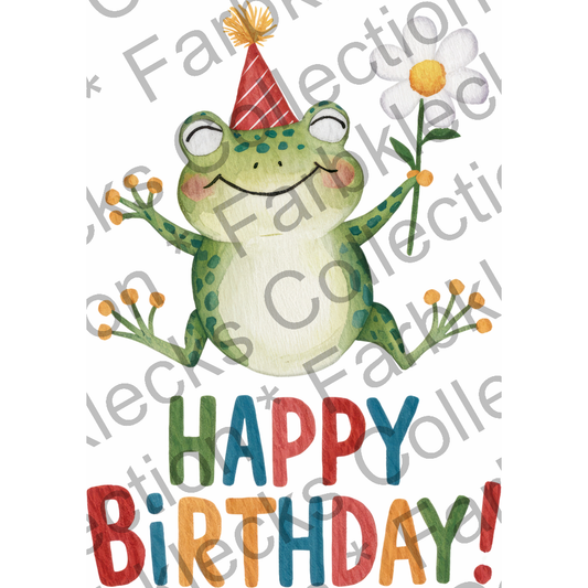 Motivtransfer 5676 Happy Birthday Frosch