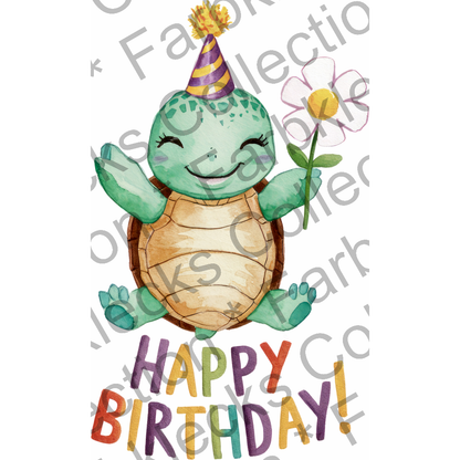 Motivtransfer 5677 Happy Birthday Schildkröte