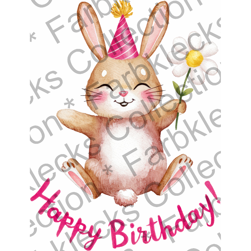 Motivtransfer 5693 Happy Birthday Hase