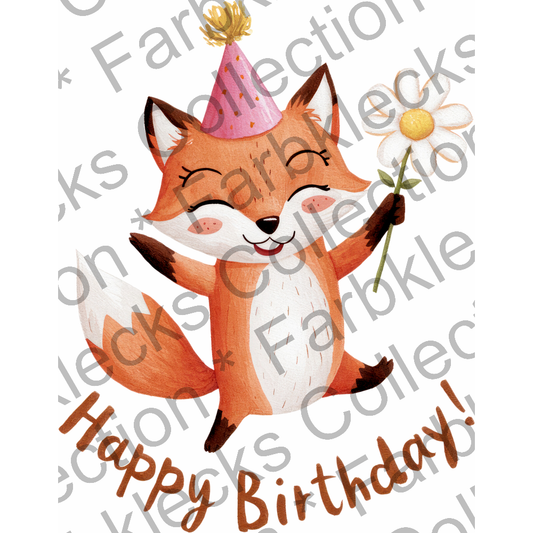 Motivtransfer 5699 Happy Birthday Fuchs