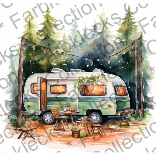 Motivtransfer 5734 Camper im Wald