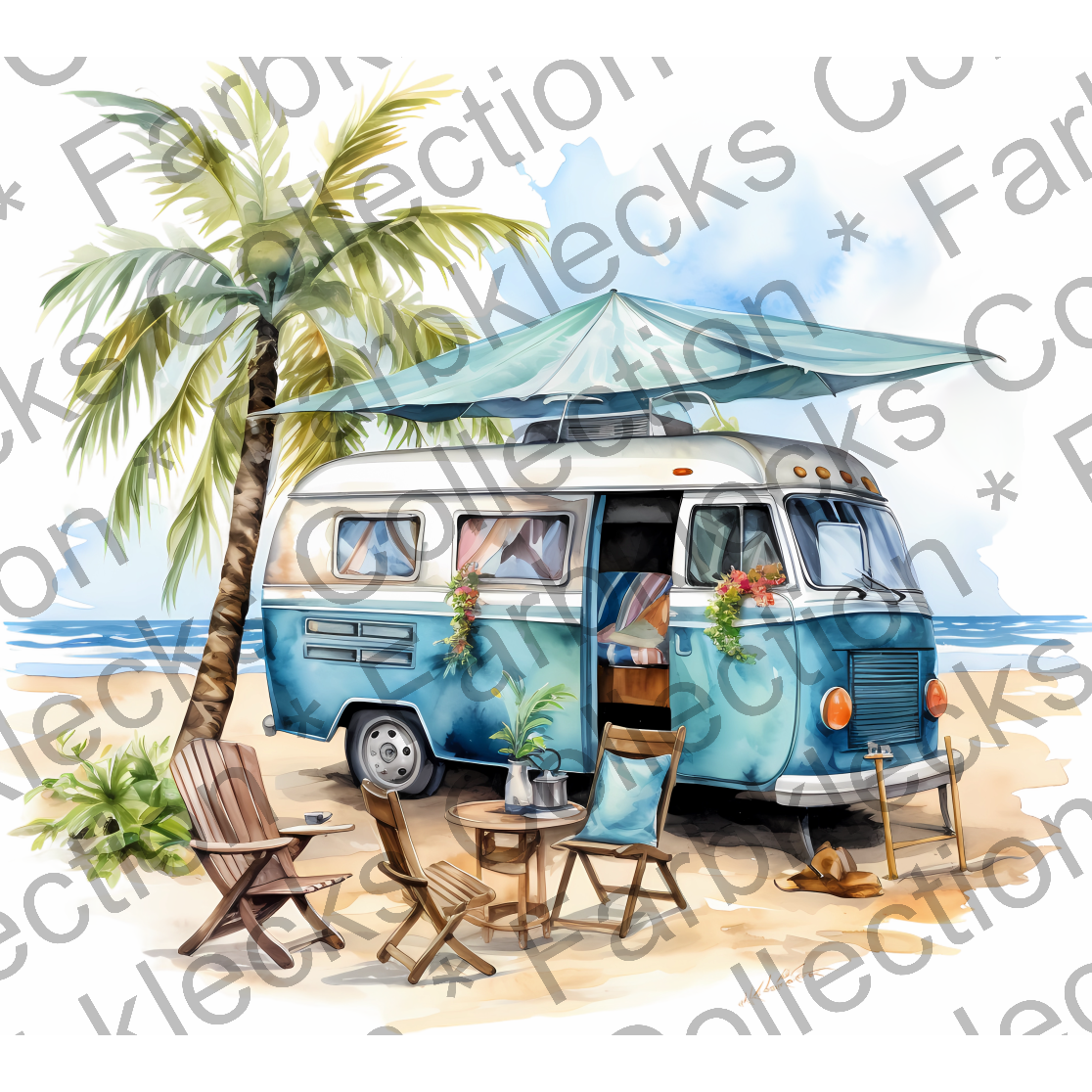 Motivtransfer 5742 Campervan am Strand