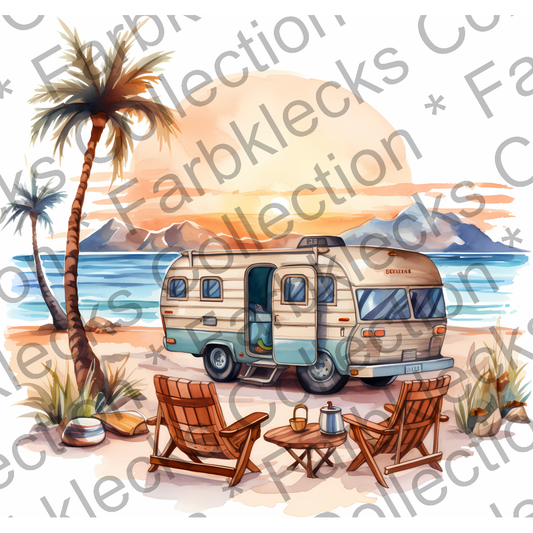 Motivtransfer 5750 Campervan am Strand