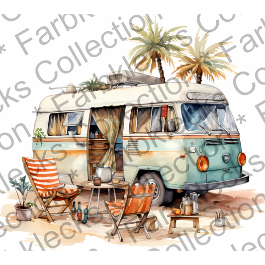 Motivtransfer 5768 Campervan unter Palmen