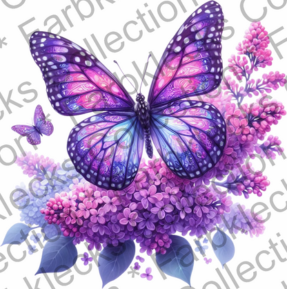 Motivtransfer 5931 Schmetterling mit Lavendel