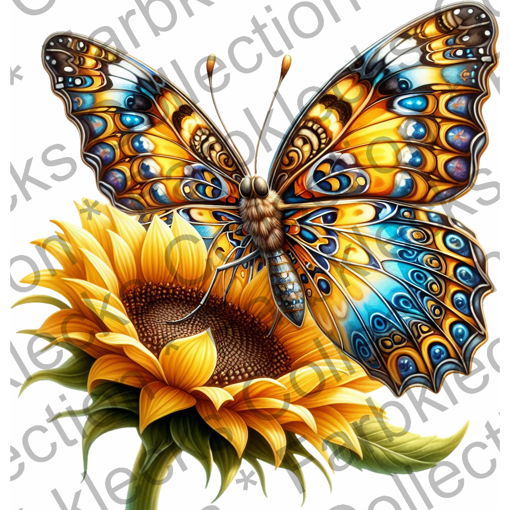 Motivtransfer 5939 Schmetterling mit Sonnenblume