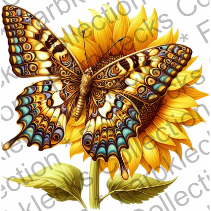 Motivtransfer 5941 Schmetterling mit Sonnenblume