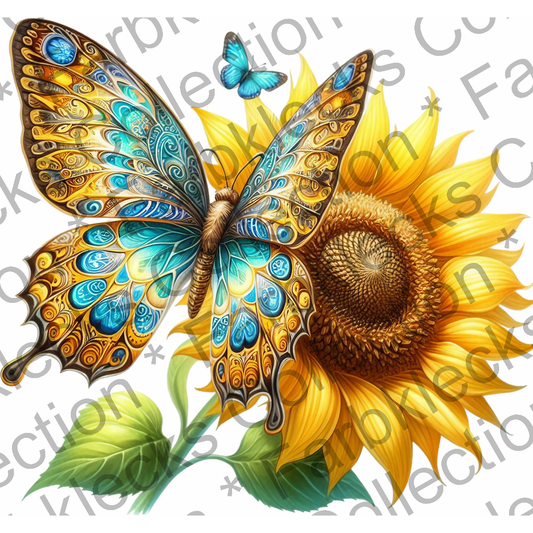 Motivtransfer 5947 Schmetterling mit Sonnenblume