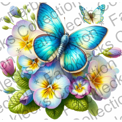 Motivtransfer 5964 Schmetterling mit Blumen