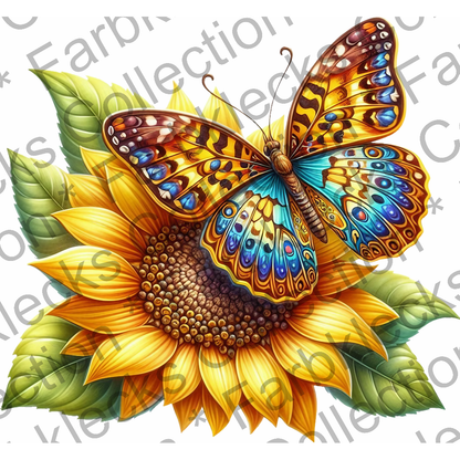 Motivtransfer 5970 Schmetterling mit Sonnenblume