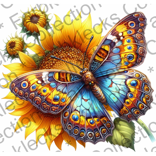 Motivtransfer 5976 Schmetterling mit Sonnenblume