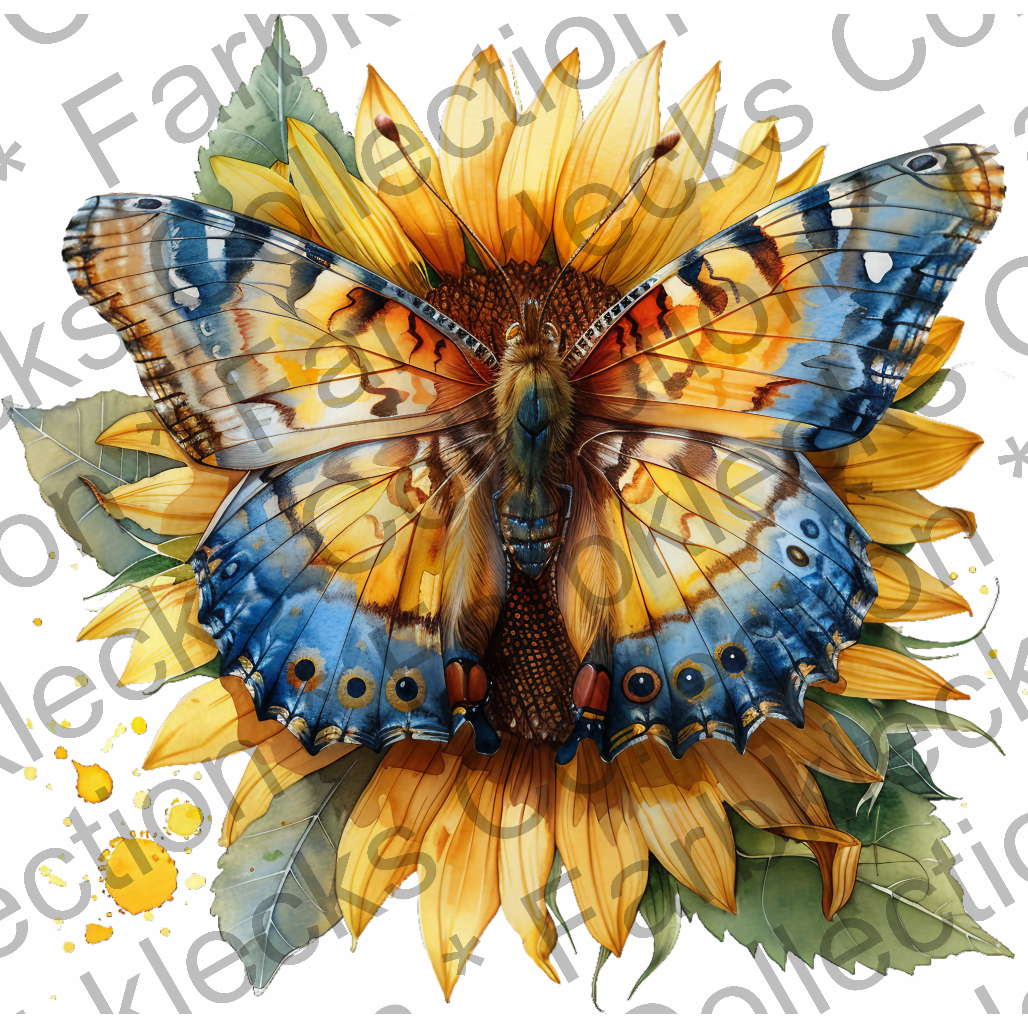 Motivtransfer 5980 Schmetterling mit Sonnenblume