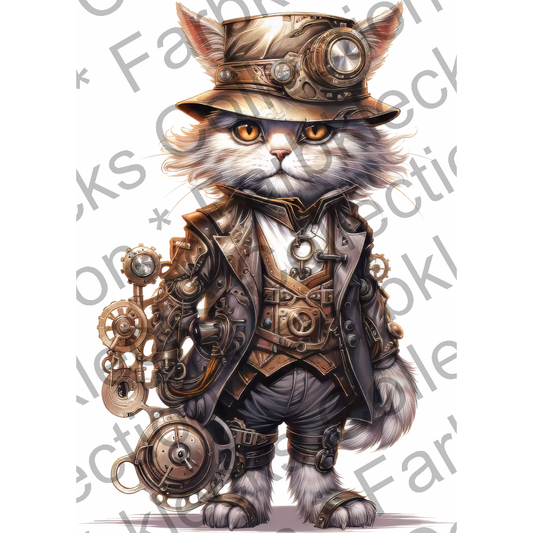 Motivtransfer 5996 Steampunk Katze