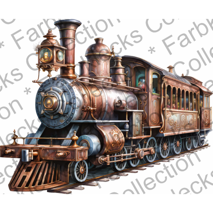 Motivtransfer 6002 Steampunk Lokomotive