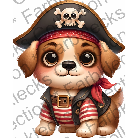 Motivtransfer 6153 Piratenhund mit gestreiftem Pulli