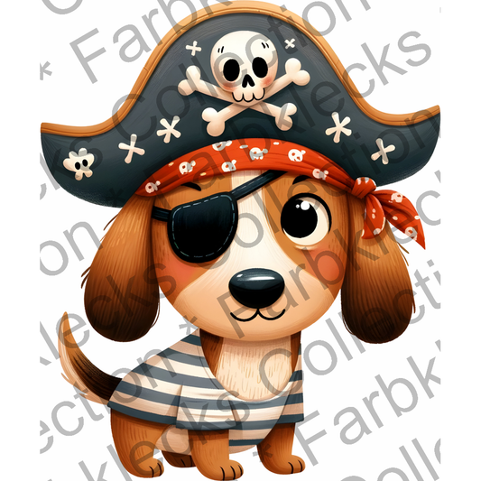 Motivtransfer 6155 Kleiner Piratenhund mit Augenklappe