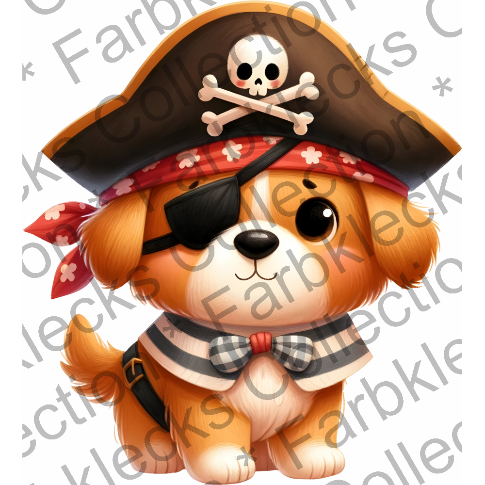 Motivtransfer 6156 Kleiner Piratenhund mit Augenklappe