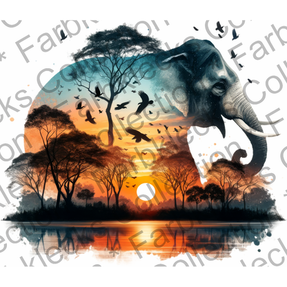 Motivtransfer 6558 Silhouette Elefant