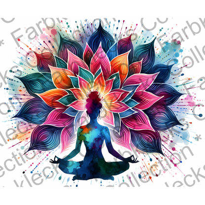 Motivtransfer 6590 Yoga Chakra mit Yoga Mandala