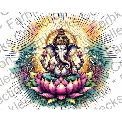 Motivtransfer 6593 Yoga Chakra mit Elefant