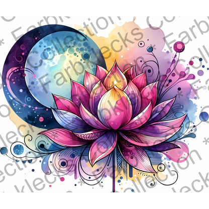 Motivtransfer 6594 Yoga Chakra mit Lotusblume