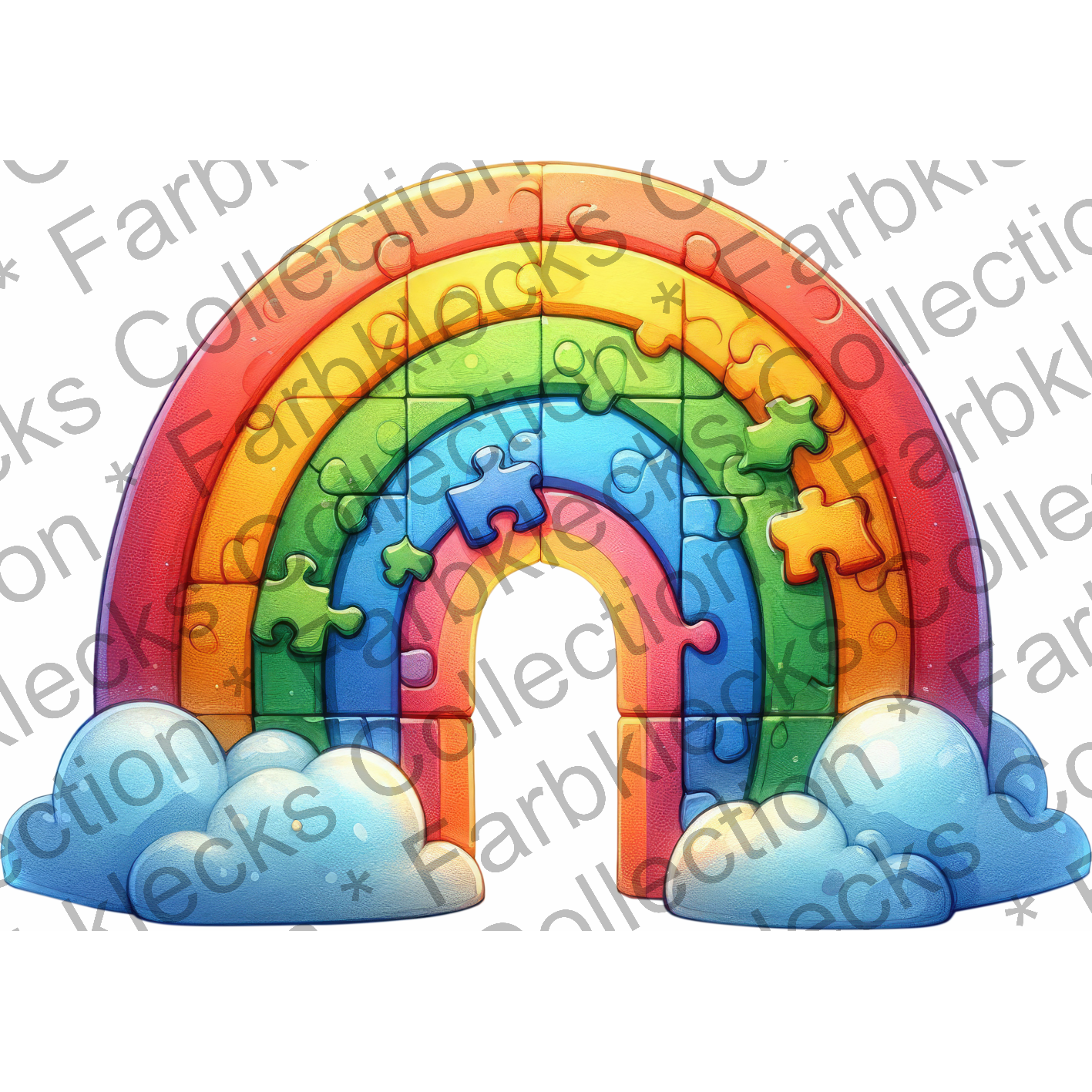 Motivtransfer 6802 Regenbogen mit Puzzle