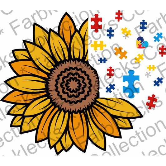 Motivtransfer 6831 Sonnenblume mit Puzzle