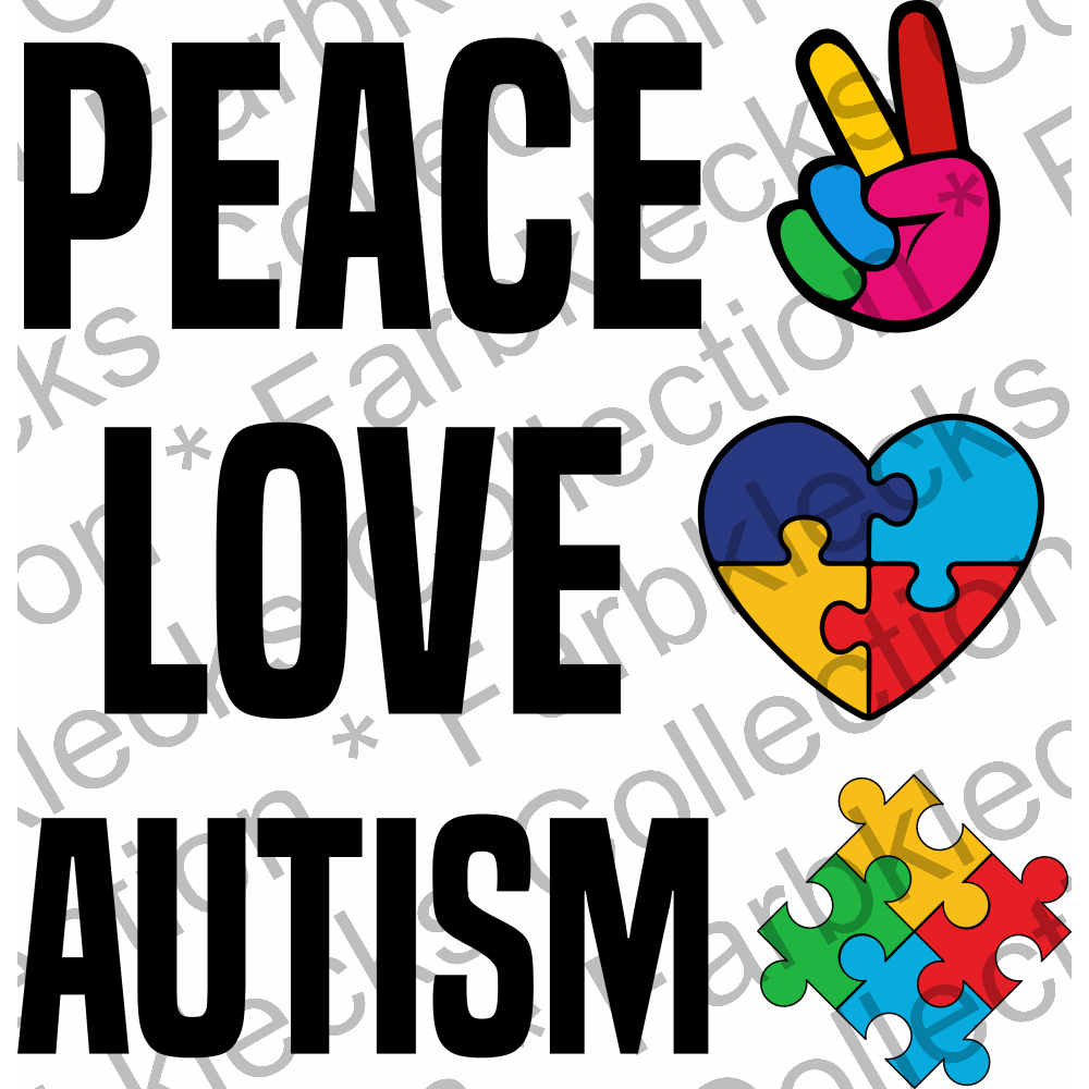 Motivtransfer 6853 Peace Love Autism