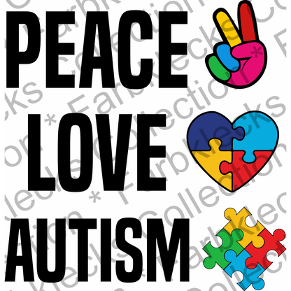 Motivtransfer 6853 Peace Love Autism