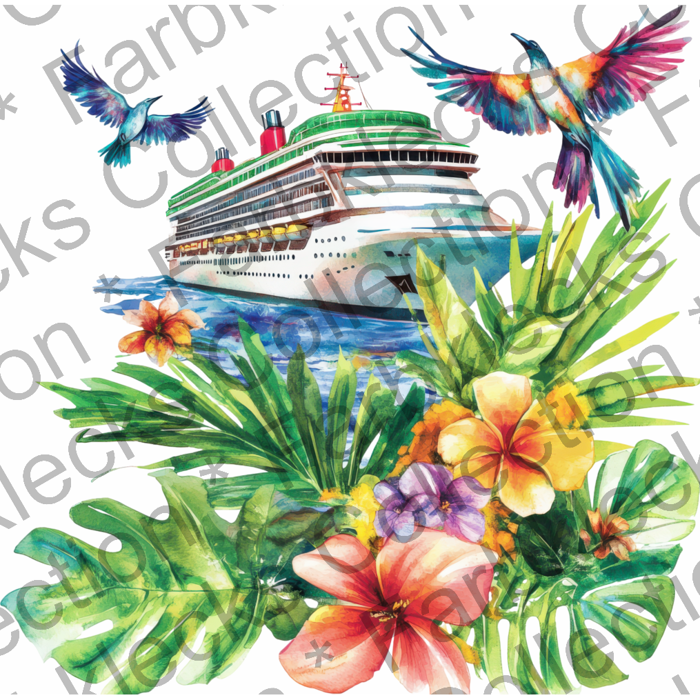 Motivtransfer 6912 Kreuzfahrtschiff mit Blumen