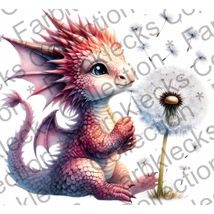 Motivtransfer 6954 Drache mit Pusteblume