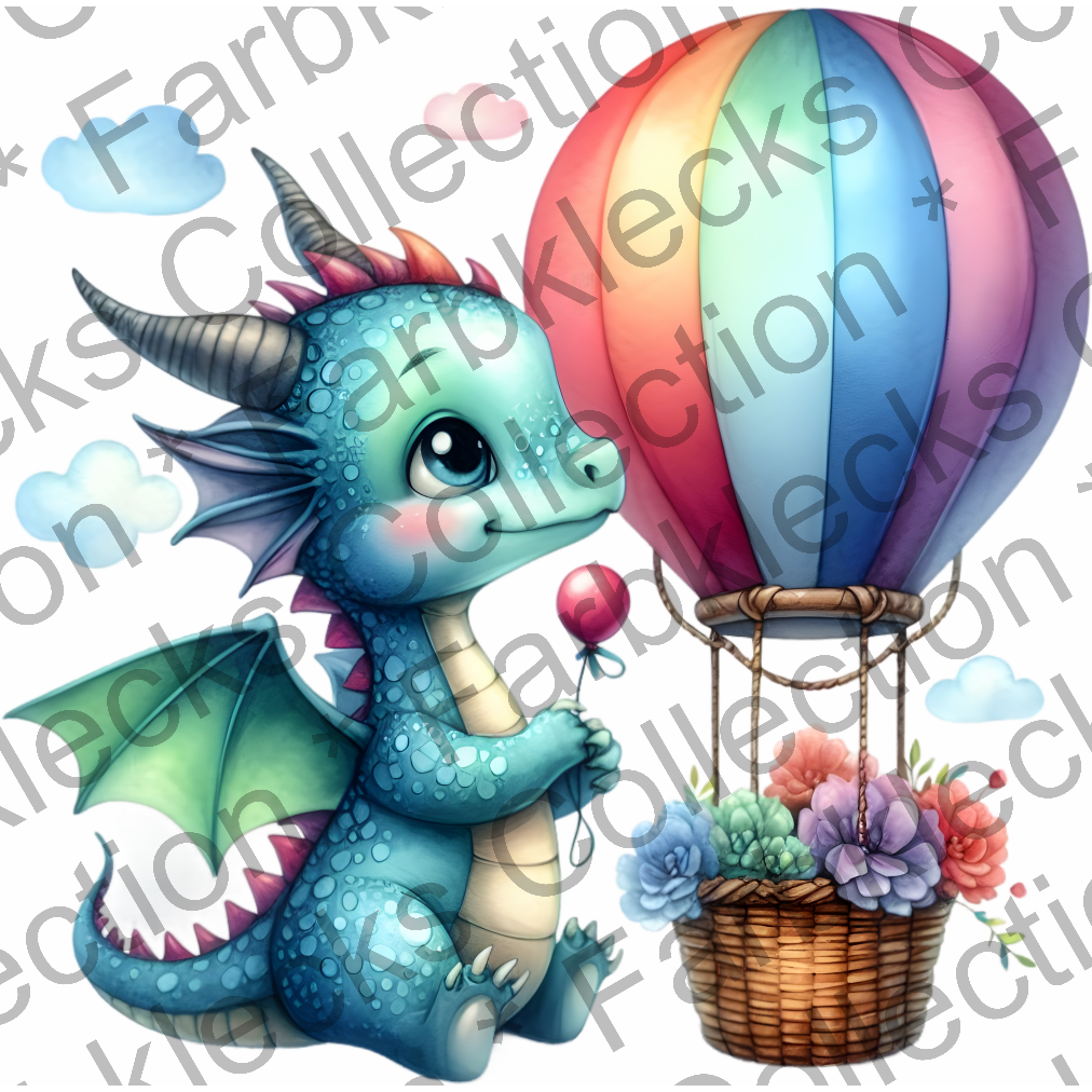 Motivtransfer 7003 Drache mit Heissluftballon