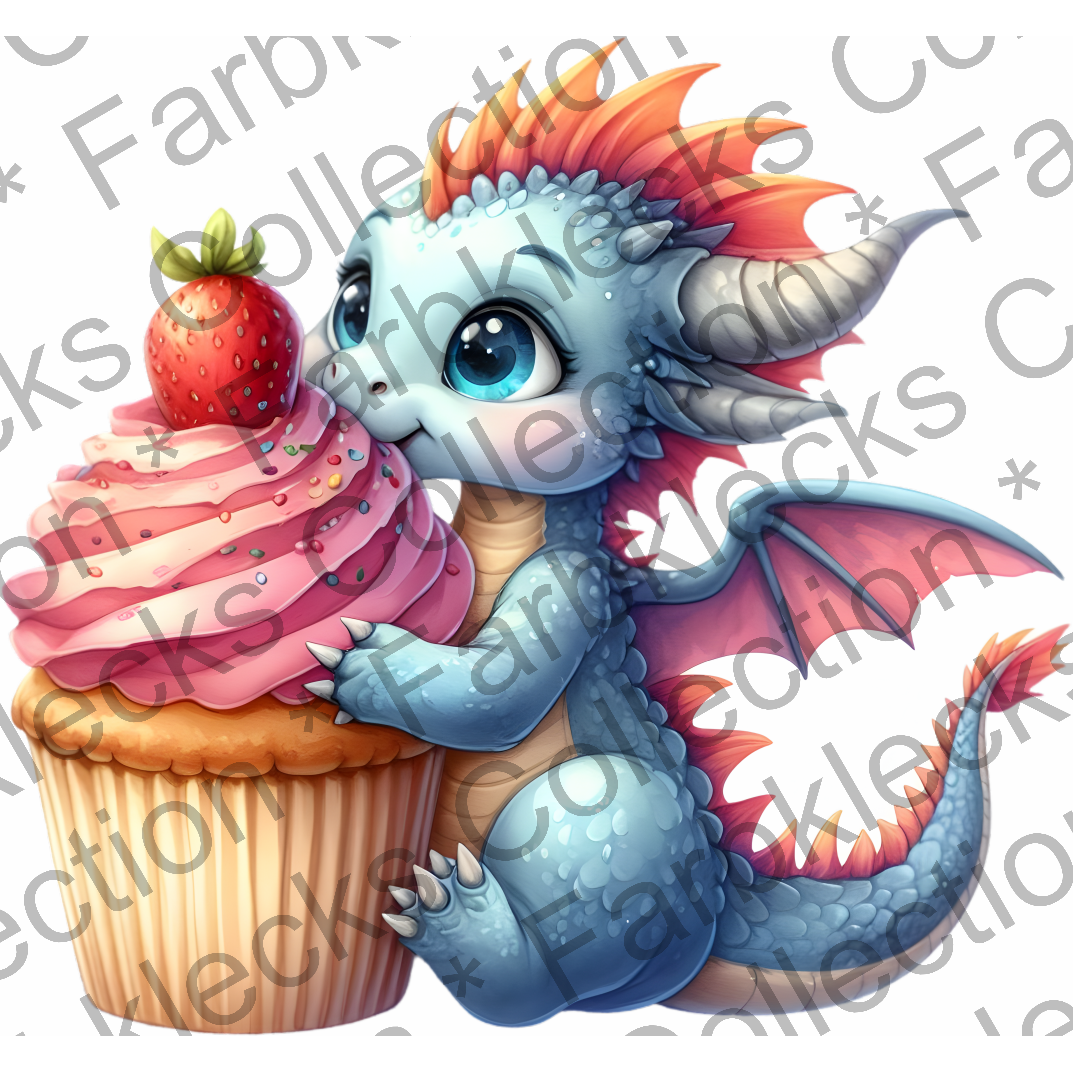 Motivtransfer 7005 Drache mit Cupcake